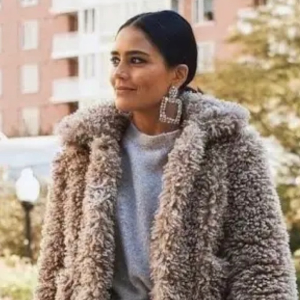 Zara Basic - Teddy Sherpa Faux Fur Jacket - Size S